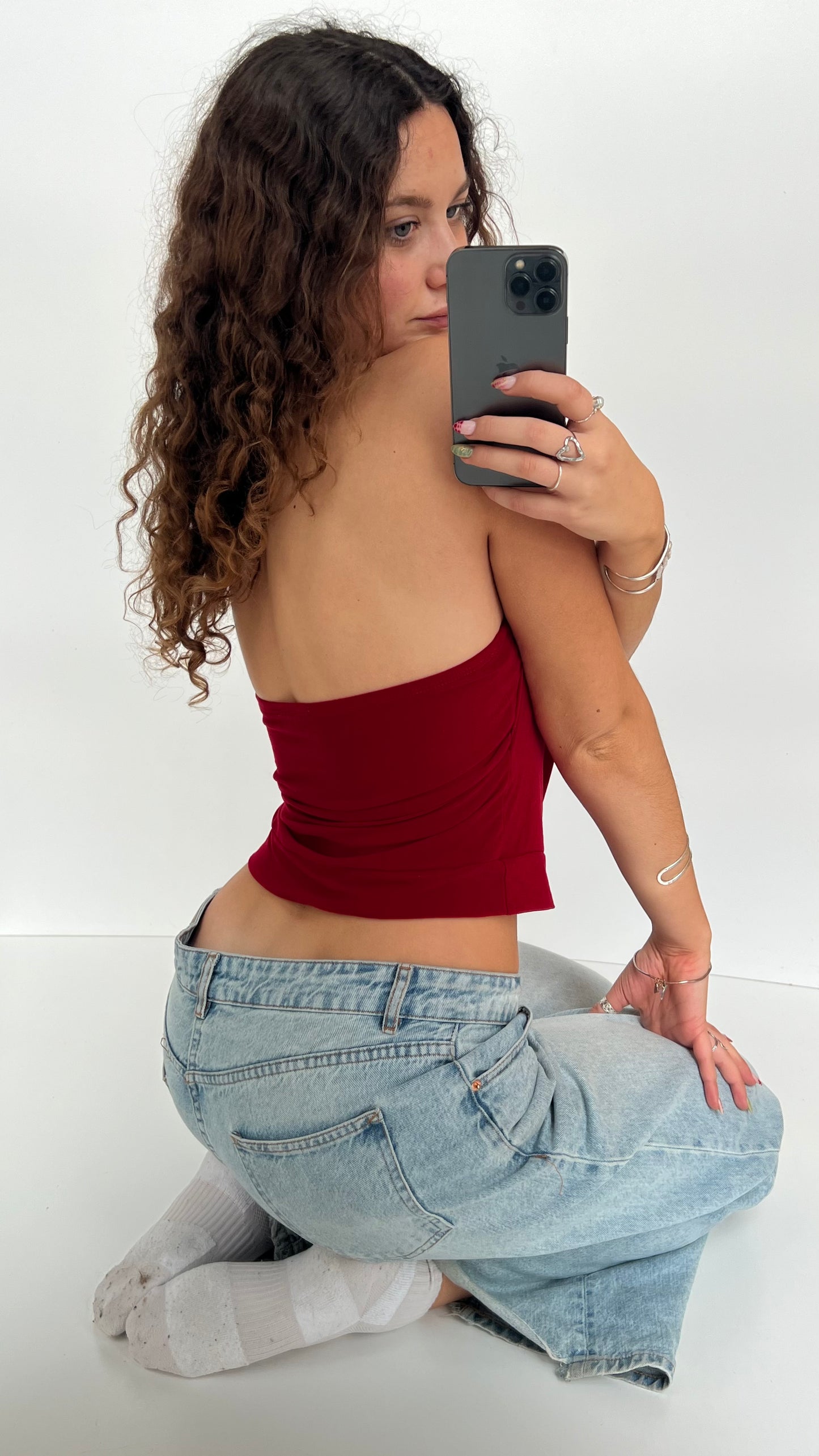 00s red halter cami- size M