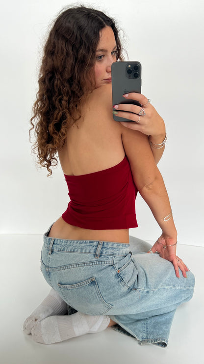 00s red halter cami- size M