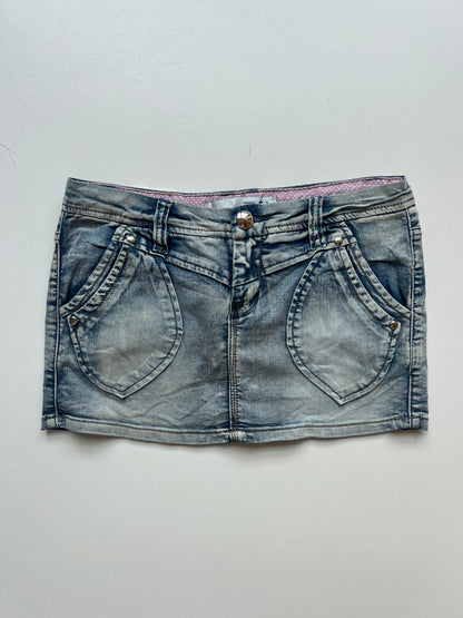 00s denim mini skirt- size S
