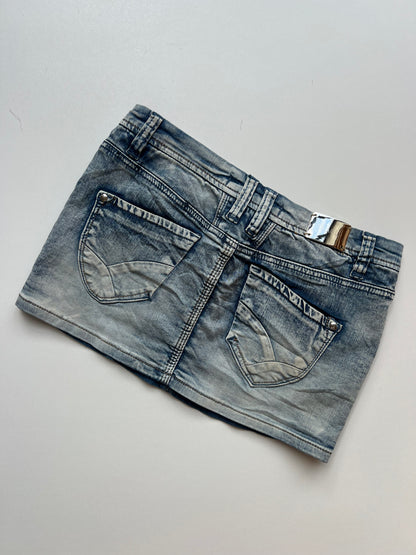 00s denim mini skirt- size S