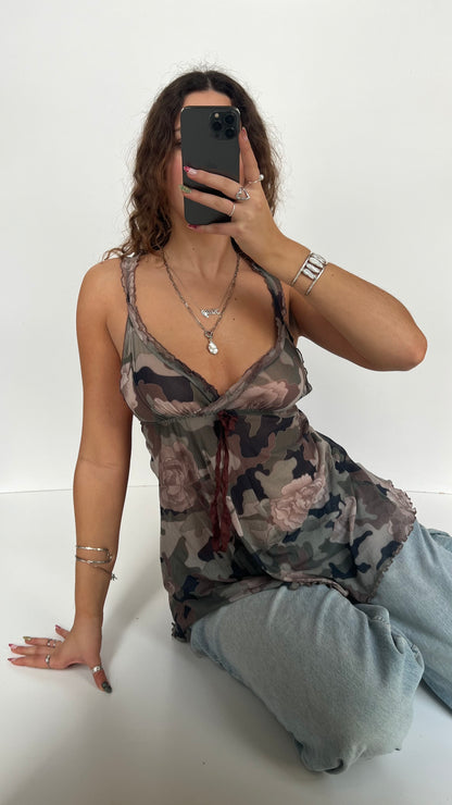 00s camo mesh cami- size S