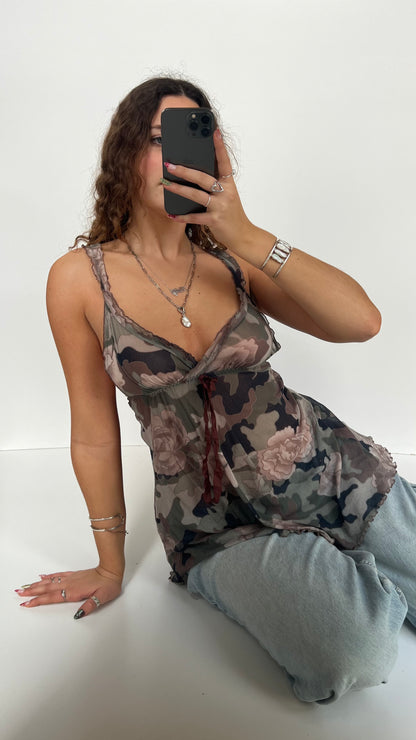 00s camo mesh cami- size S
