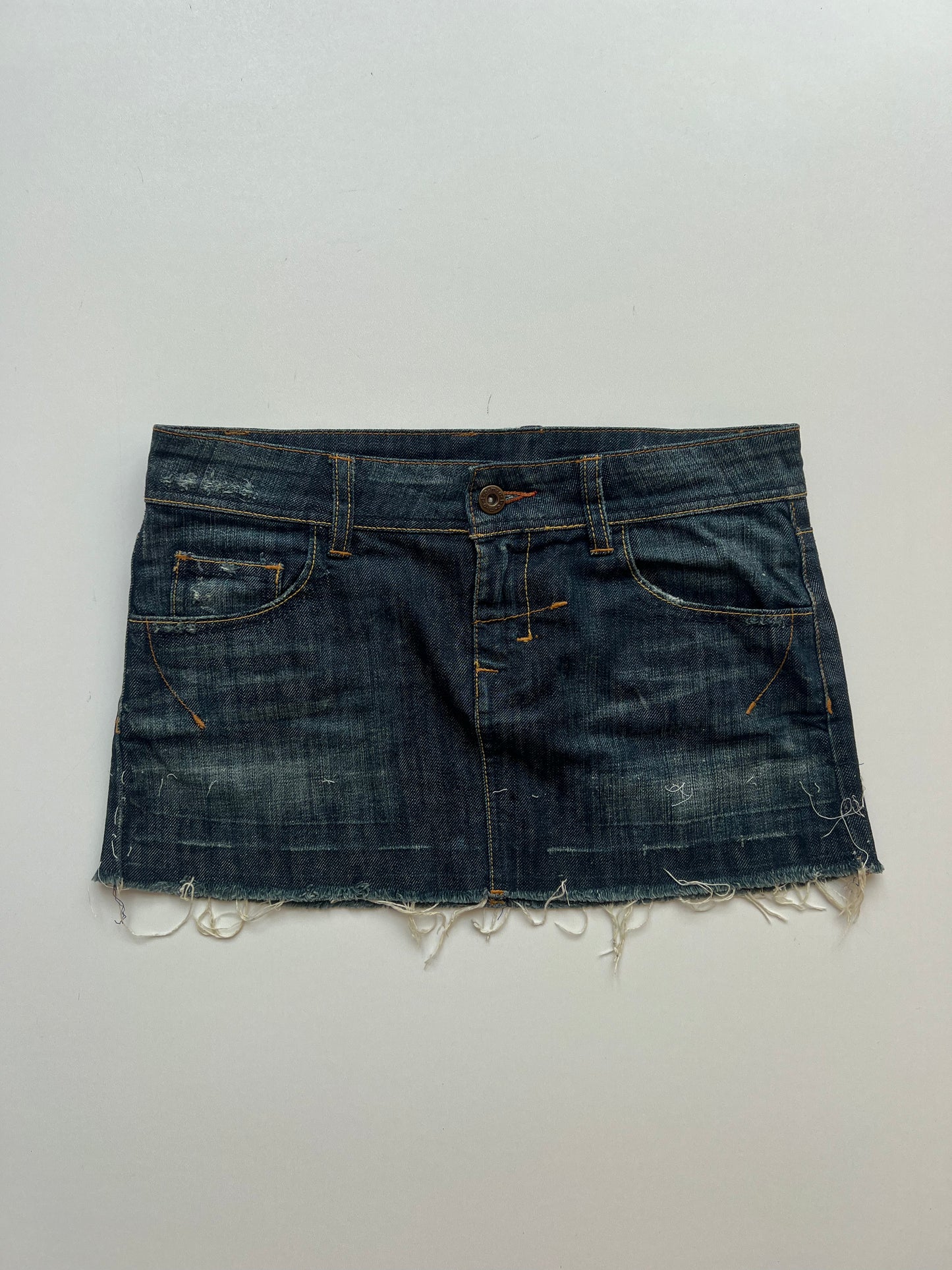 00s denim mini skirt- size S