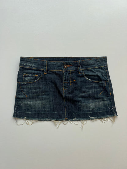00s denim mini skirt- size S