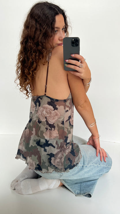 00s camo mesh cami- size S