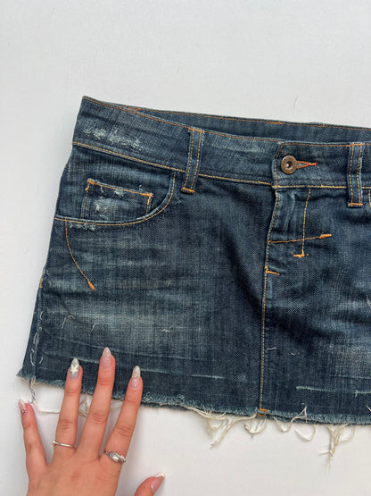 00s denim mini skirt- size S