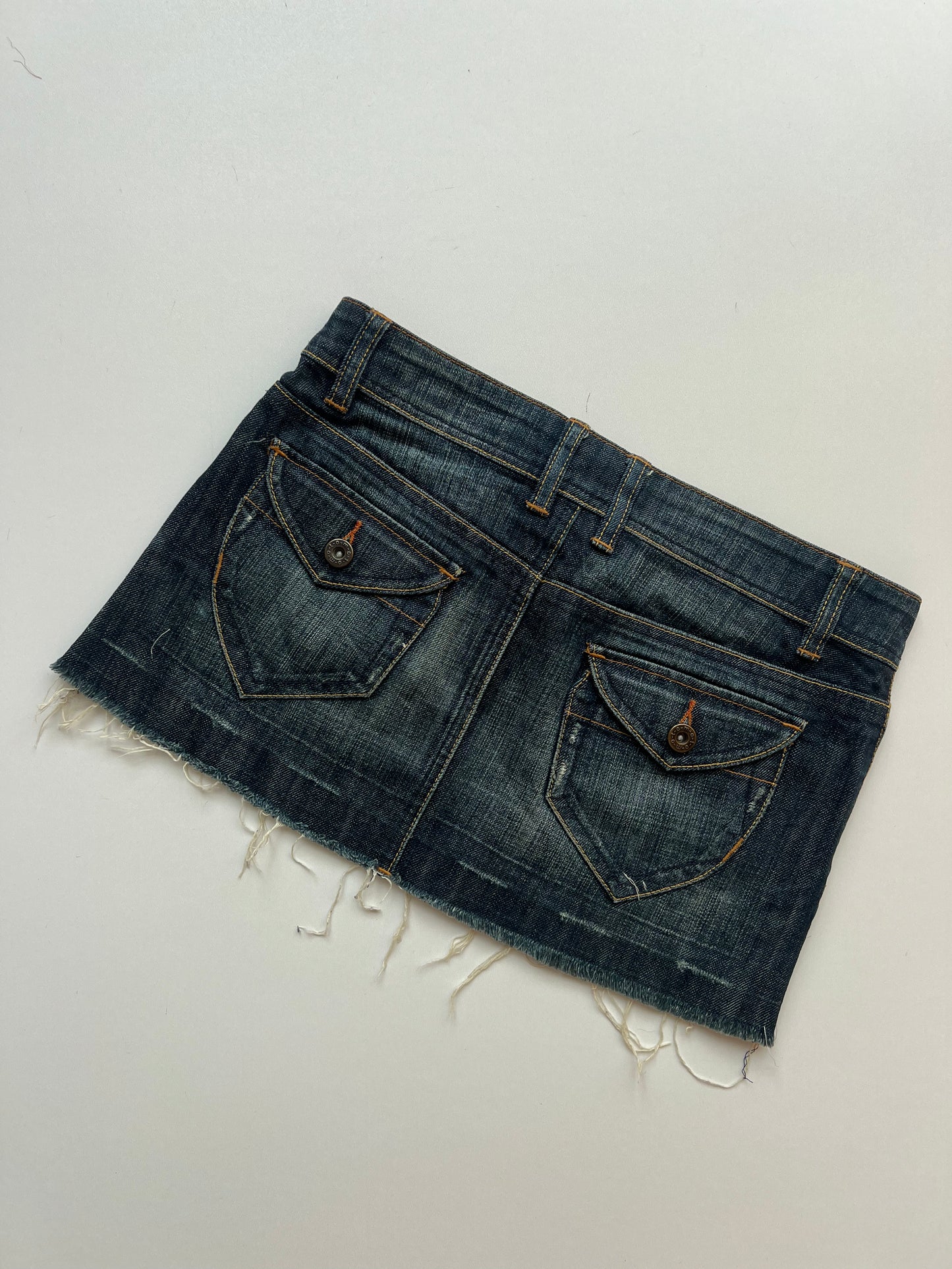 00s denim mini skirt- size S