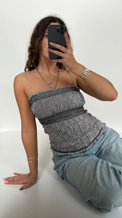 00s grey beaded cami- size M