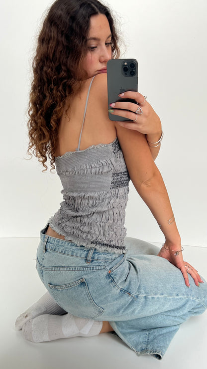 00s grey beaded cami- size M