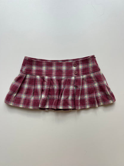 00s pink plaid micro mini skirt- size S