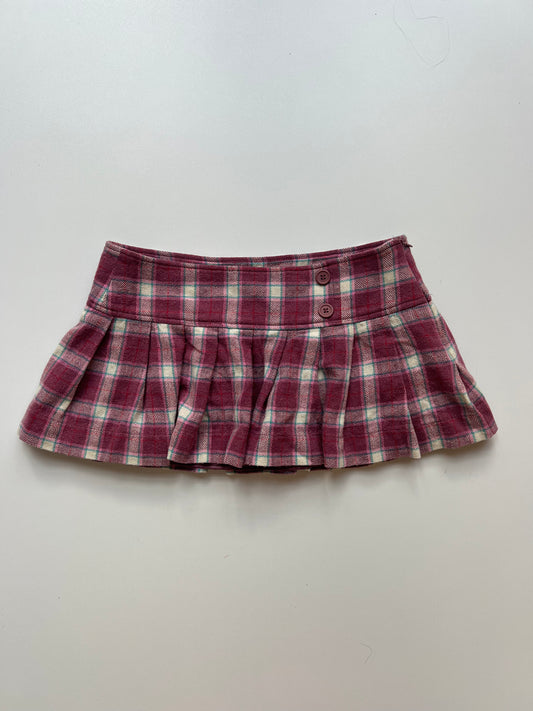00s pink plaid micro mini skirt- size S