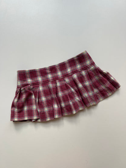 00s pink plaid micro mini skirt- size S