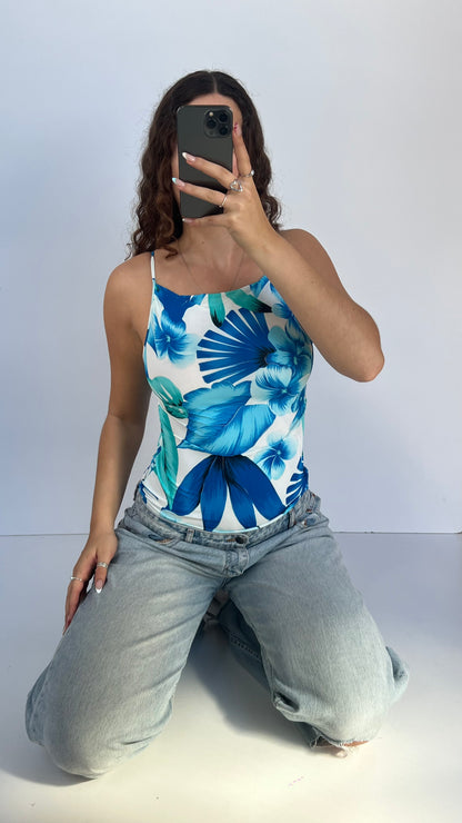 00s blue floral cami- size M