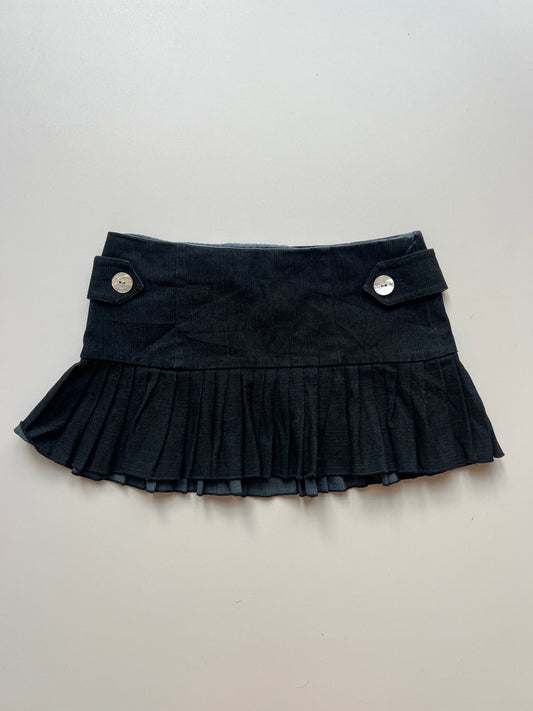 00s denim pleated mini skirt- size XS