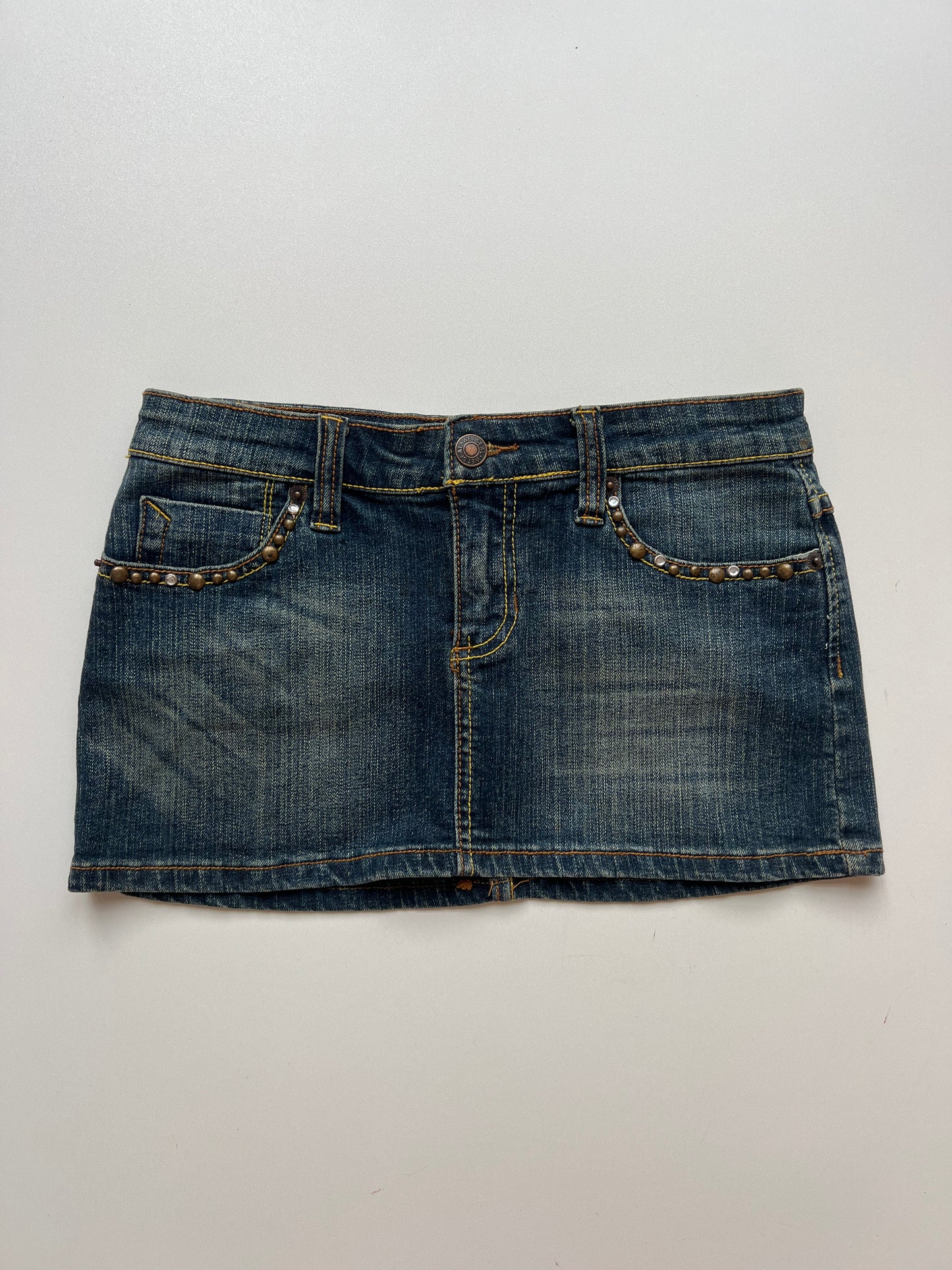 00s denim mini skirt- size XS