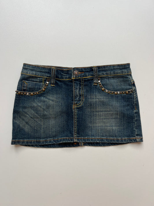 00s denim mini skirt- size XS