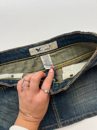 00s denim mini skirt- size XS