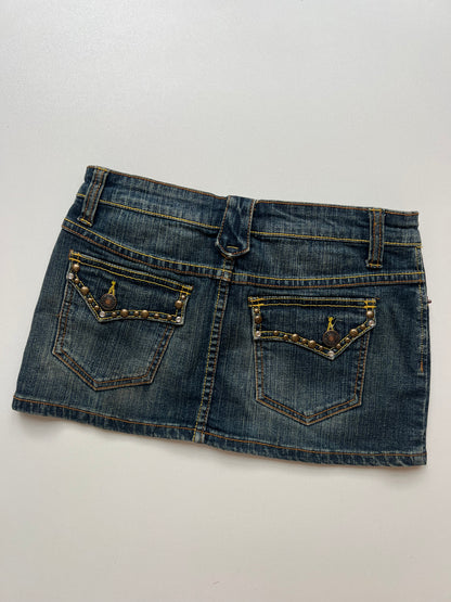 00s denim mini skirt- size XS