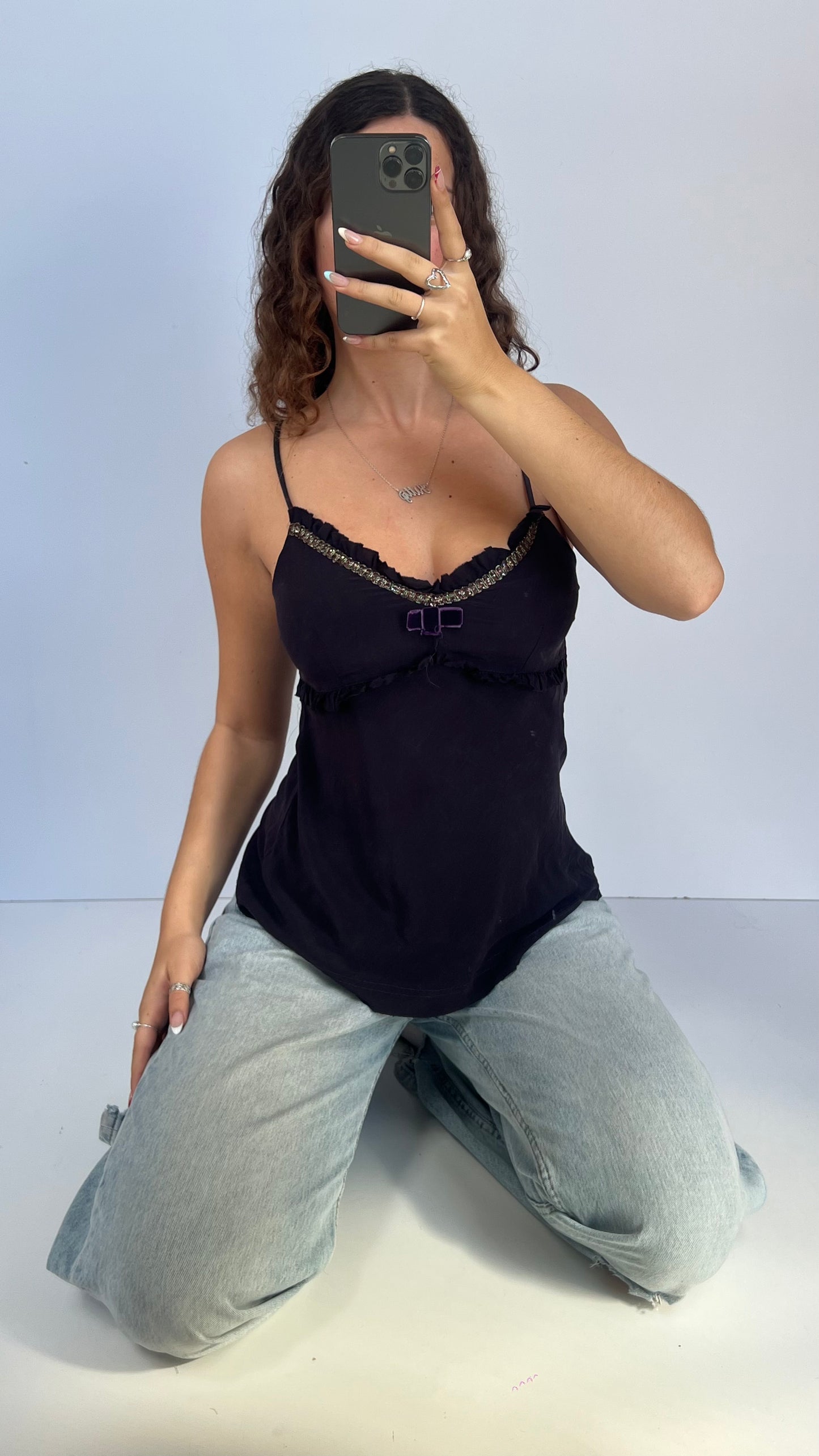 00s purple silk cami- size S/M