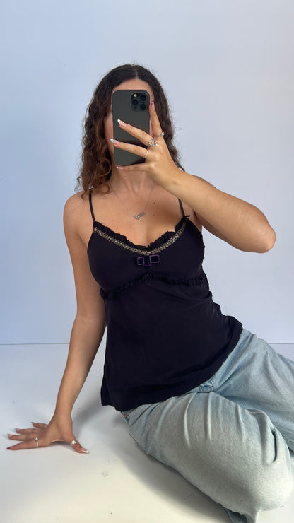 00s purple silk cami- size S/M