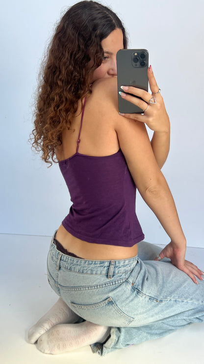 00s purple sequin cami- size S