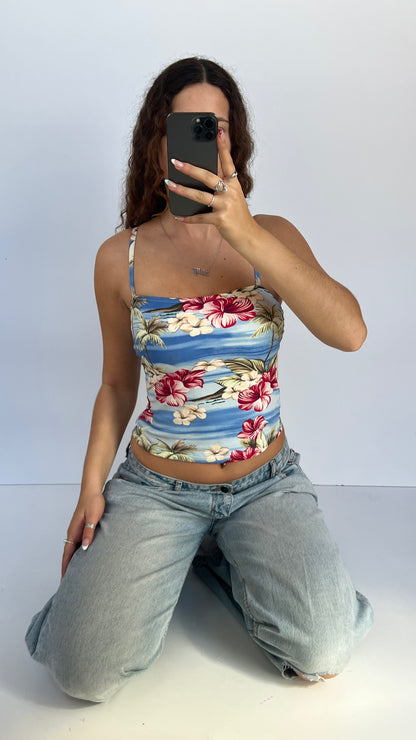00s blue floral cami- size S