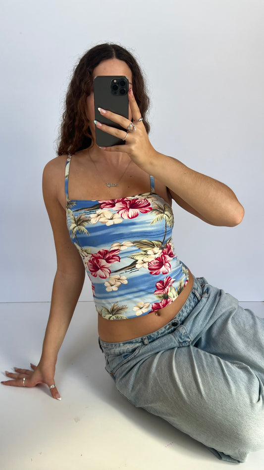 00s blue floral cami- size S
