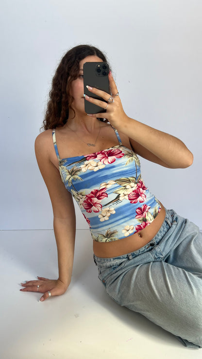 00s blue floral cami- size S