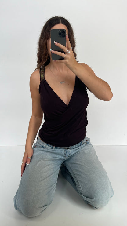 00s brown plunge cami- size M