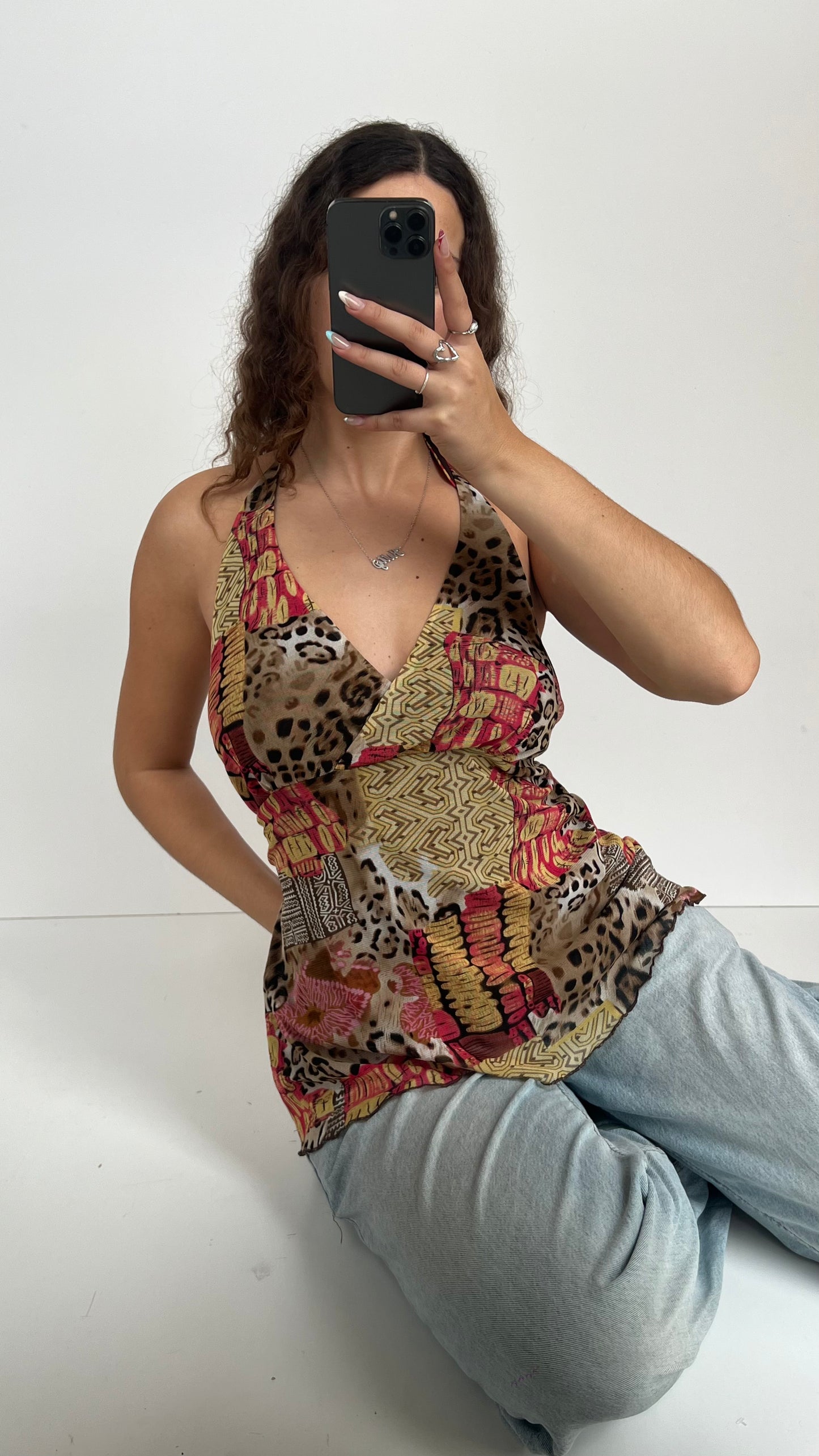 00s patchwork mesh cami- size XL