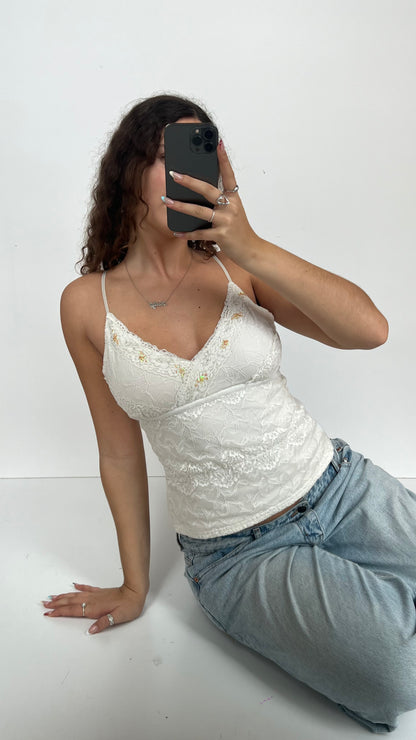 00s white lace cami- size XL