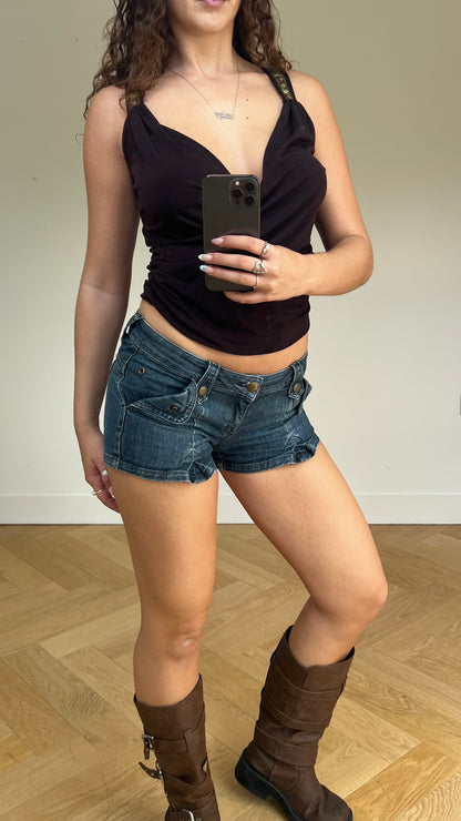 00s denim mini shorts- size M