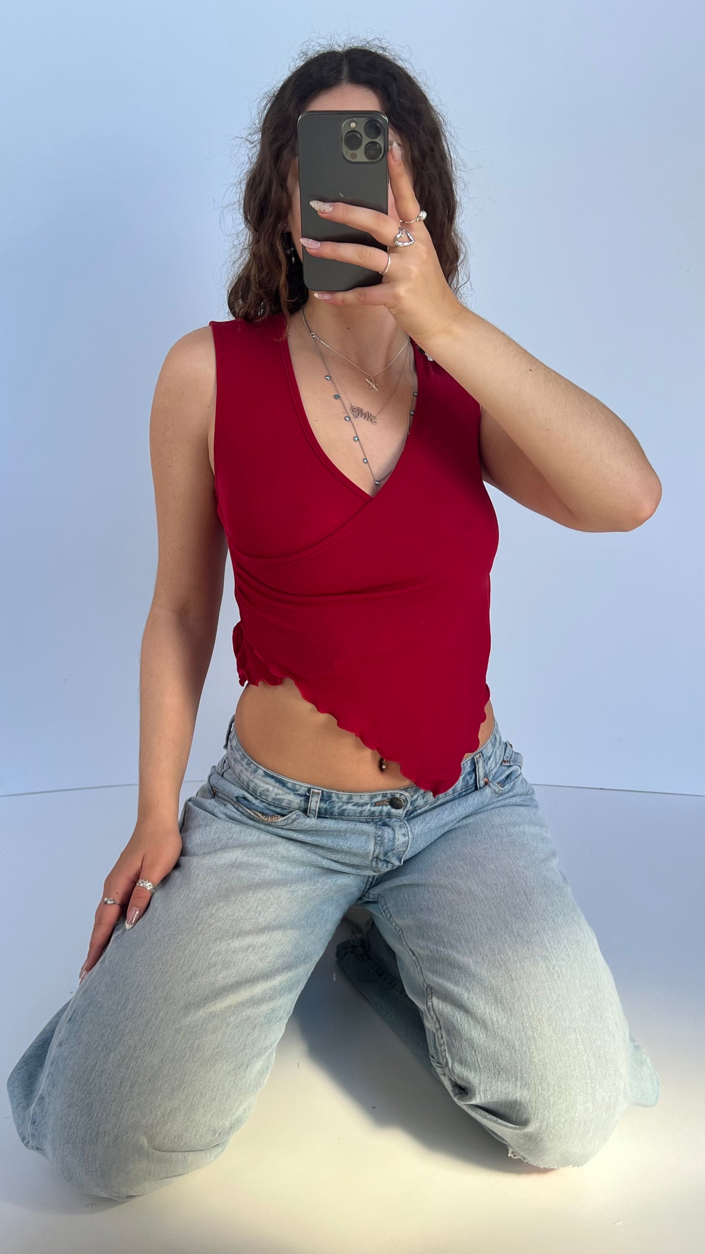 00s red tank top- size S