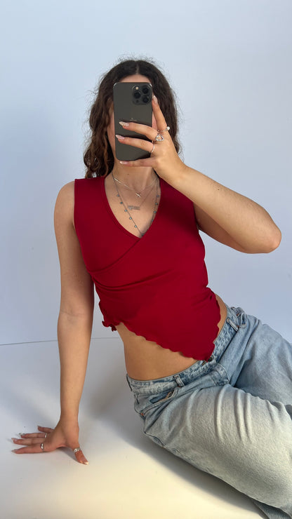 00s red tank top- size S