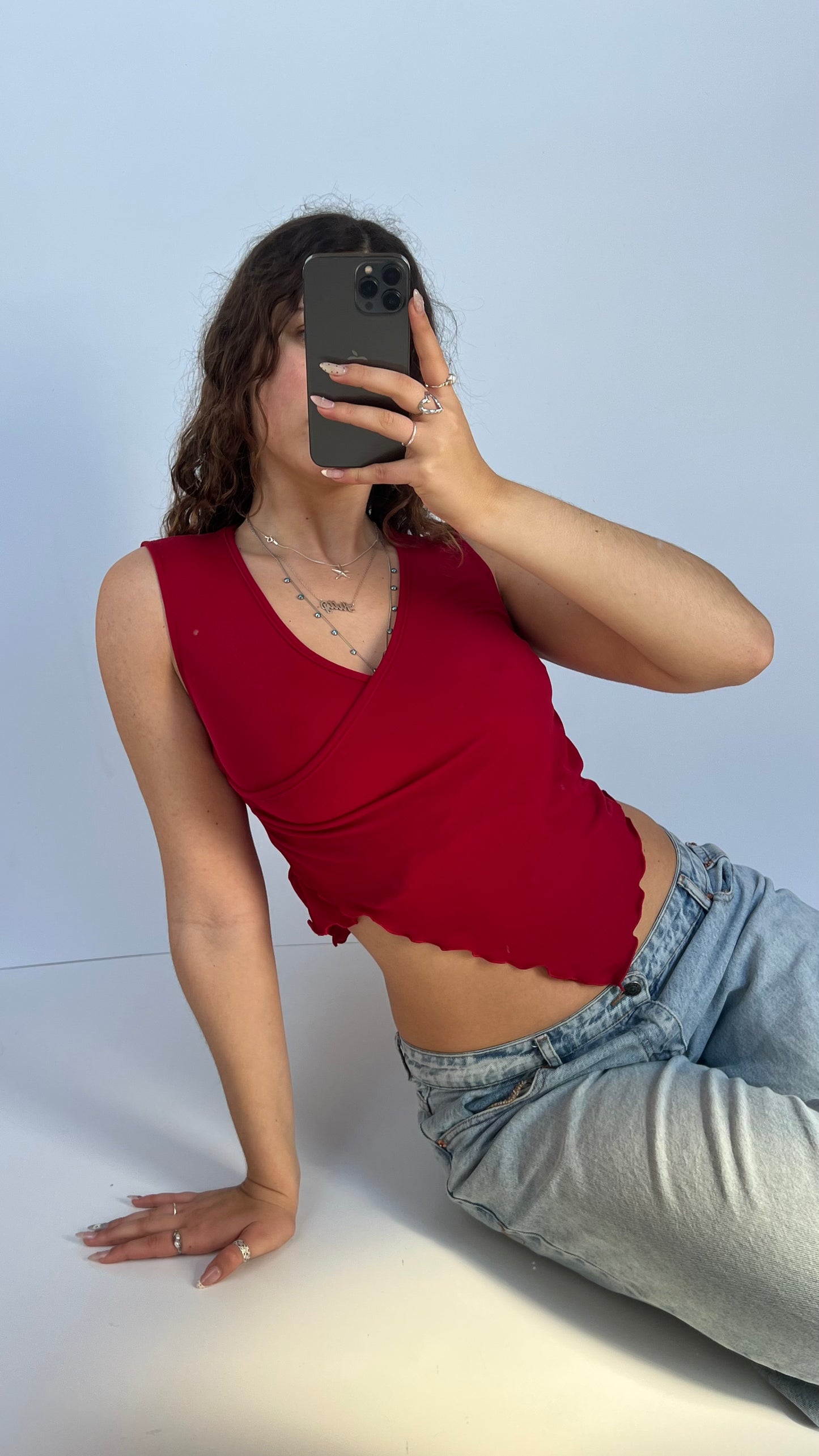 00s red tank top- size S