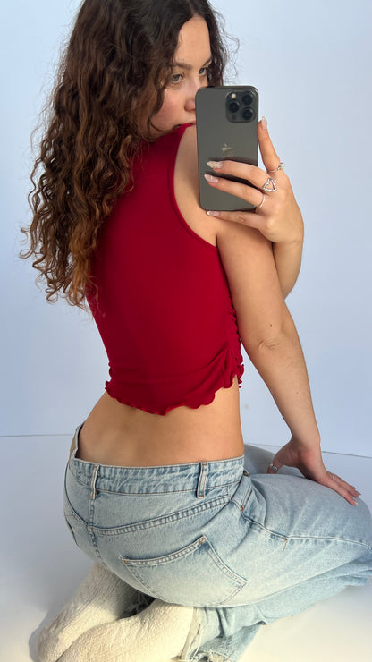 00s red tank top- size S