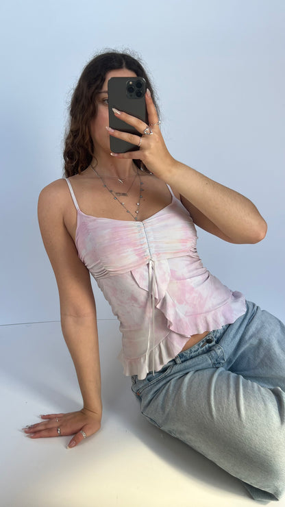 00s pink white cami- size S