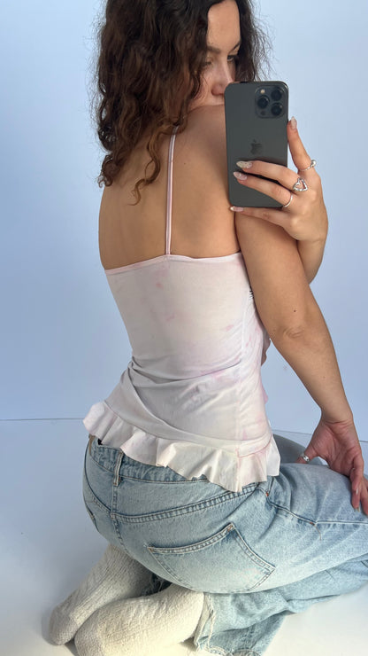 00s pink white cami- size S