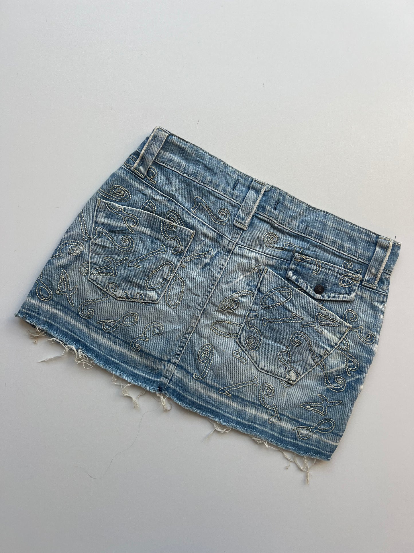 00s Cavalli denim mini skirt- size S