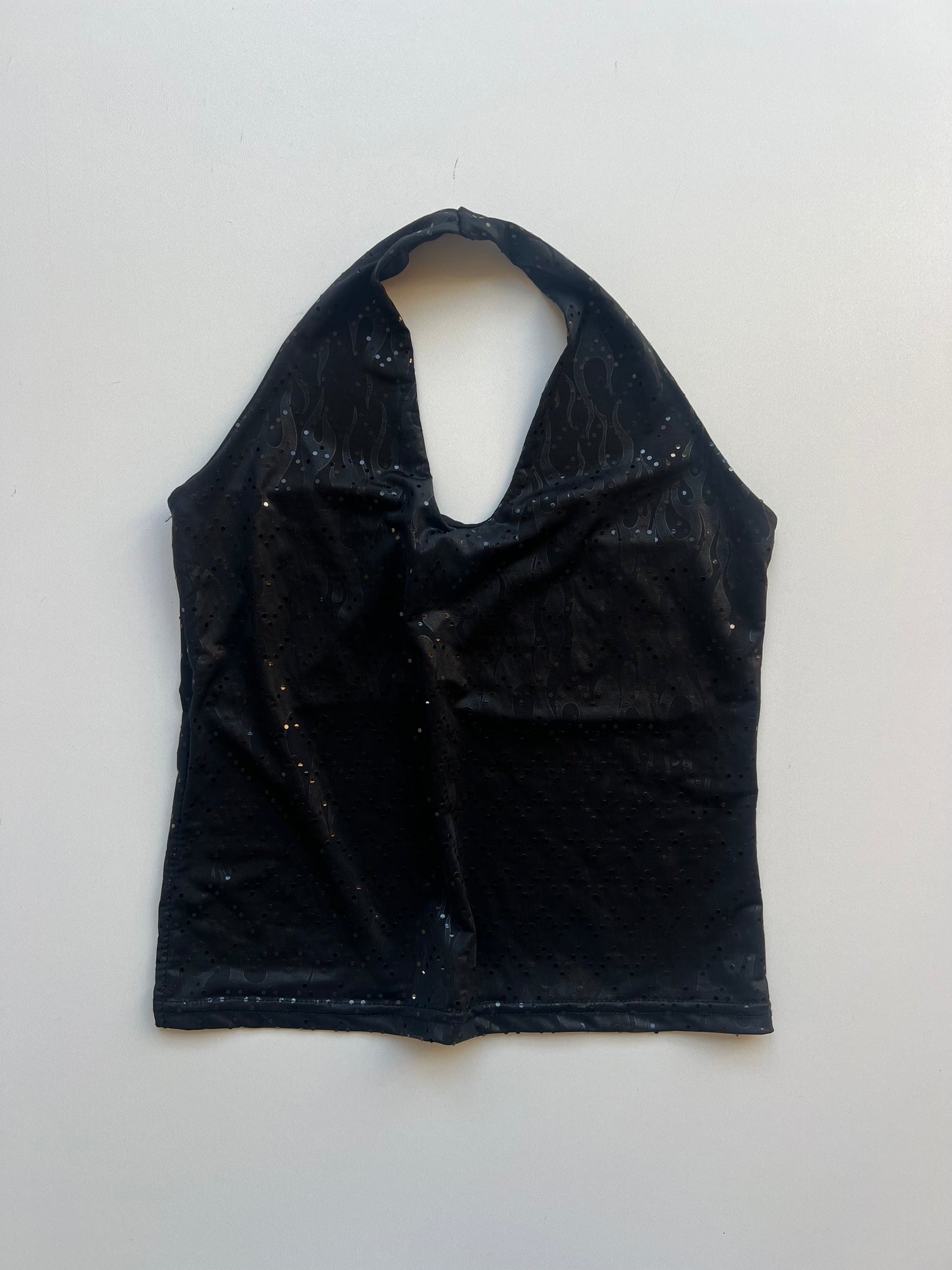 00s black glitter halter cami- size XS