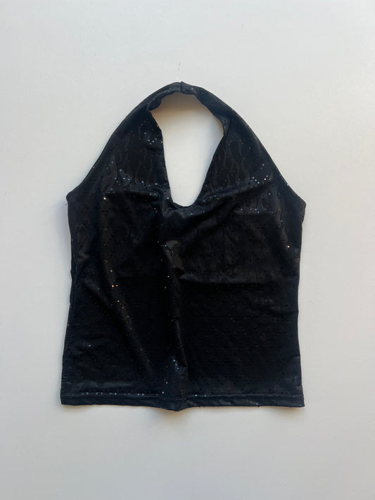 00s black glitter halter cami- size XS
