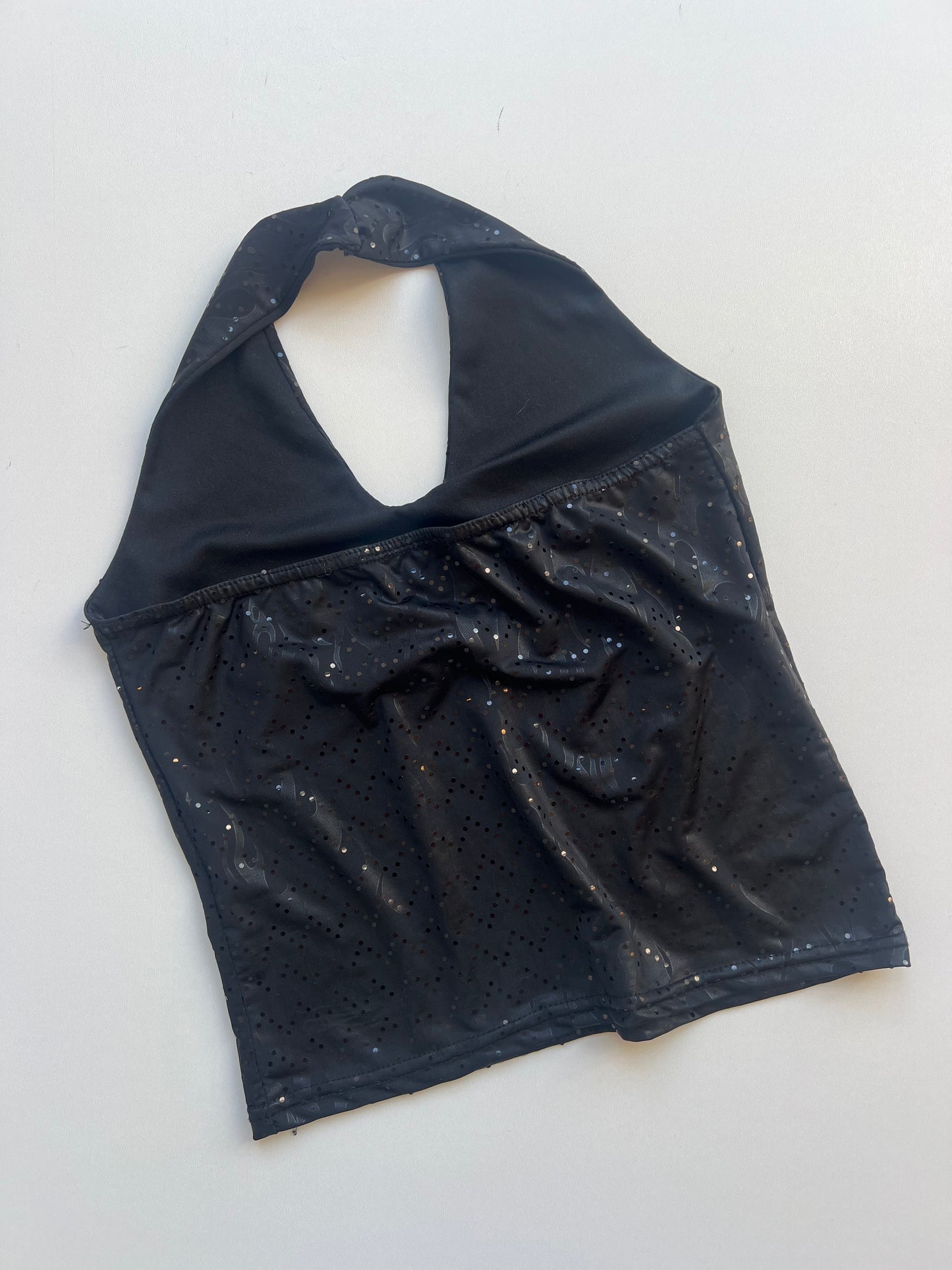 00s black glitter halter cami- size XS