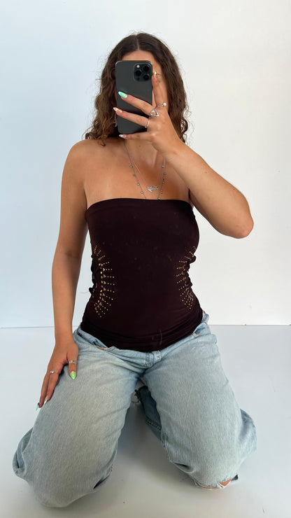 00s brown stud cami- size M