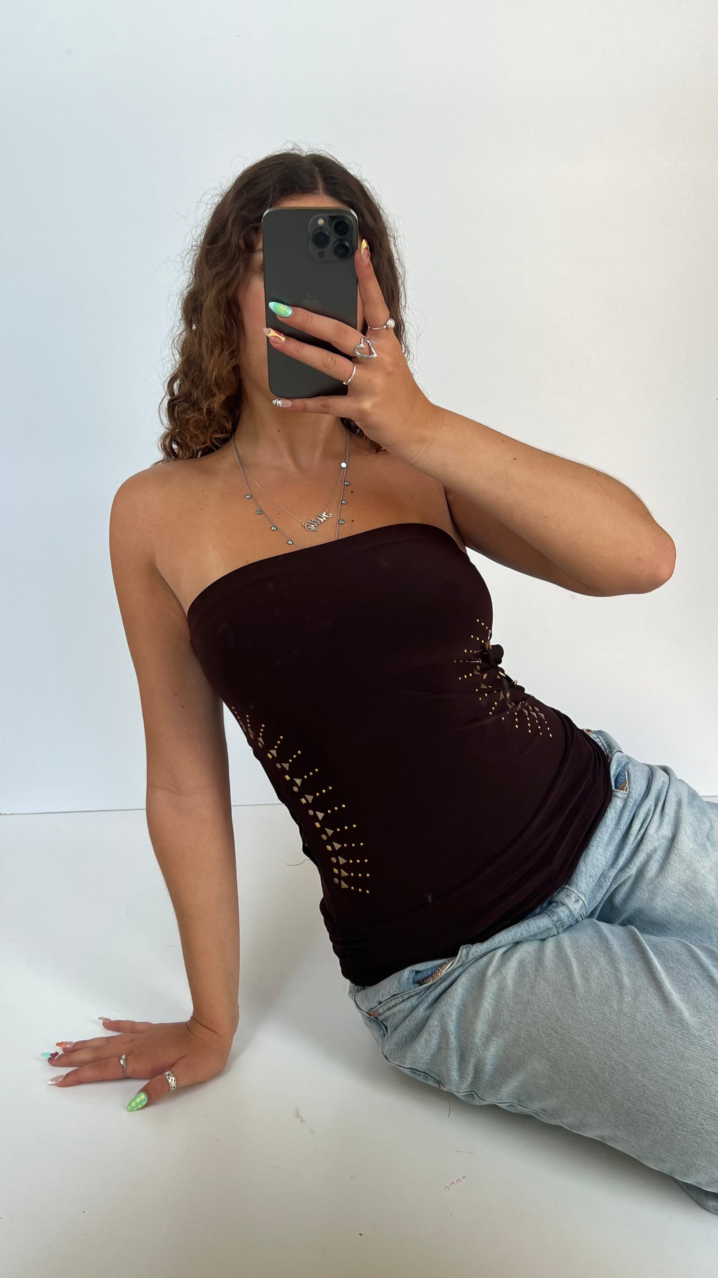 00s brown stud cami- size M