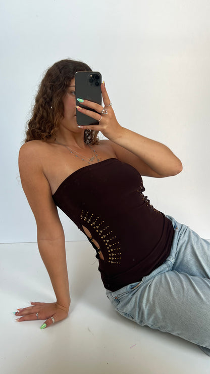 00s brown stud cami- size M