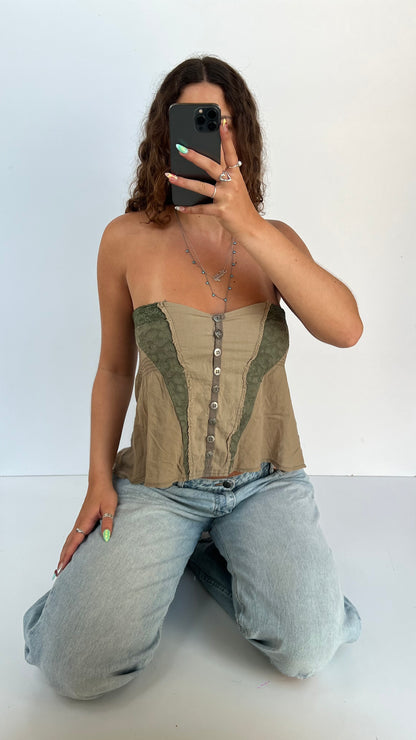00s khaki boho cami- size S