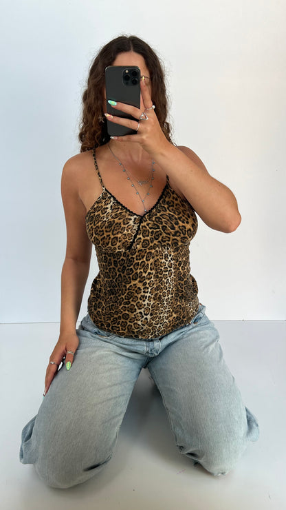 00s velvet leopard print cami- size L