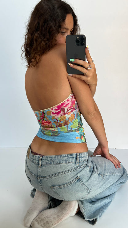 00s blue patterned cami- size S