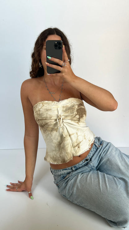 00s strapless beige cami- size M