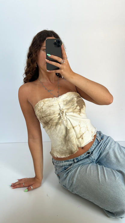 00s strapless beige cami- size M